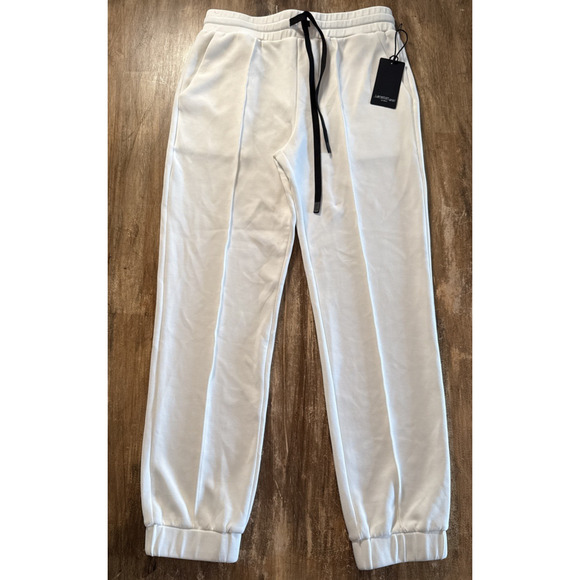 Lanston Revolve Cuffed Cream Ivory Joggers Elastic Waist Drawstring Pockets - XS - Picture 1 of 9